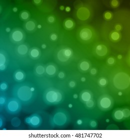 Abstract Light Blue Green Bokeh Background Vector Illustration. Magic Defocused Glitter Sparkles. Good for promotion materials, Brochures, Banners. Abstract Backdrop.