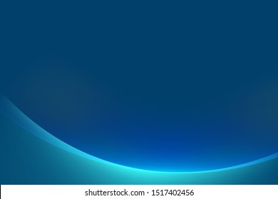 Abstract light blue green curve graphic on dark background, copy space composition.