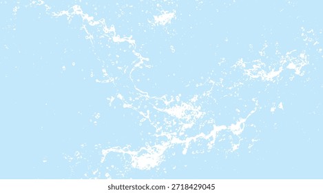 Fundo grunge azul claro abstrato com manchas brancas angustiadas e padrões texturizados orgânicos, ideal para design gráfico criativo e efeitos de sobreposição