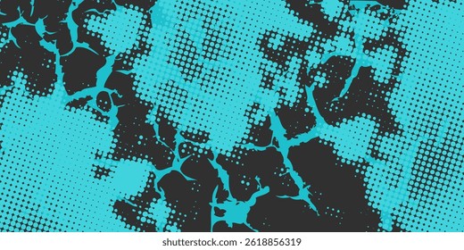 Abstract Light Blue Grunge Texture In Black Background Template