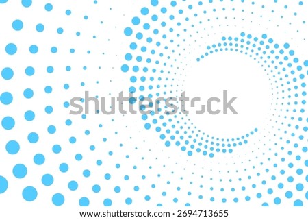 Abstract Light Blue Halftone Swirl Dots Background