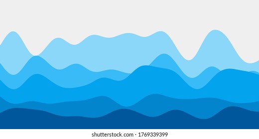 Abstrakter hellblauer Hintergrund. Farbige Wellen elegante Vektorgrafik.