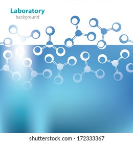 Abstract light blue medical laboratory background - Flat design - Web Stickers - science and research - stock vector