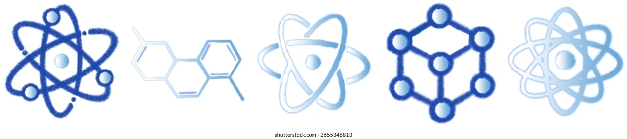 Abstract Light Blue Molecule Structure Illustration