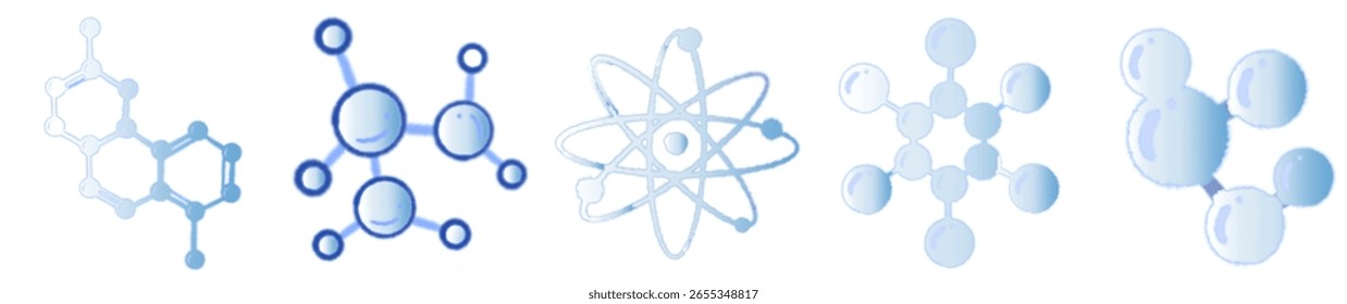 Abstract Light Blue Molecule Structure Illustration