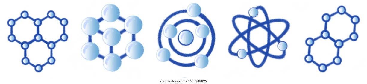 Ilustração abstrata da estrutura da molécula azul claro