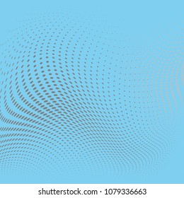 Abstract light blue monochrome halftone pattern. Soft curves. Design template vector illustration with dots. Modern dotted background for web sites, labels, banners, corporate identity,cover design