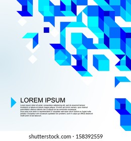 Abstract light blue mosaic background with place for your text.