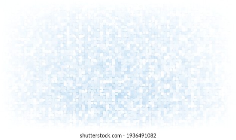 Abstract light blue mosaic background with white vignette. Subtle vector graphic pattern