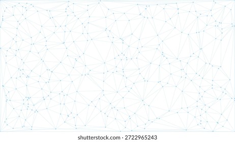 Abstract Light Blue Network Connection Mesh Background with Cyan Nodes and Blue Line Pattern and Vector Illustration