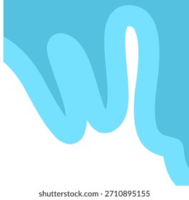 Abstract light blue organic shape against white. Fluid, flowing design with curved lines. Minimalist, modern aesthetic. Clean, simple, and versatile. Suitable for backgrounds and overlays.