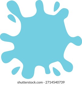 Ilustración Abstractas de salpicaduras de pintura azul claro aislada sobre fondo blanco, diseño juguetón de manchas de tinta adecuado para el arte de los niños, la creatividad y los conceptos de color.
