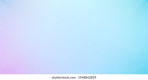 Resumen de la textura con puntos de línea ondulada dinámica azul claro y rosa, fondo de color pastel borroso con espacio de copia. Moderno patrón futurista simple de puntos. Ilustración del vector