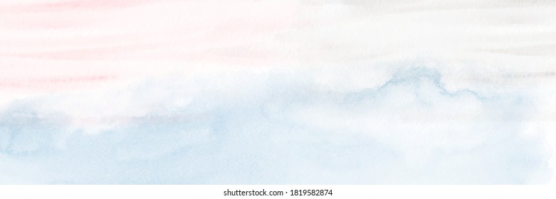 Abstract light blue and pink watercolor for background