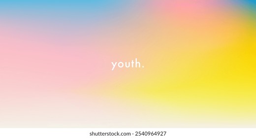 Abstract light blue, pink, yellow color sky. Pastel rainbow gradient background. Light. Wide vector banner. Pastel gradient sky pattern. Blurred fuzz. Vector soft multicolor horizontal backdrop