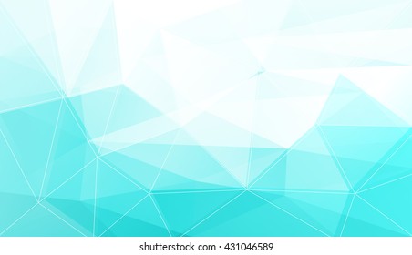 Abstract light blue polygonal geometric background made of triangles.