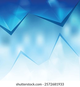 Abstract Light Blue Polygonal Triangular Background Template