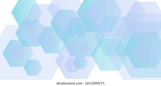 Abstract light blue purple and white gradient hexagon pattern element background. Overlapping geometry design. Modern simple style hexagon graphic concept. Vector illustration