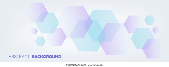 Fundo de elemento de padrão de hexágono de gradiente azul claro abstrato roxo e branco. Design de geometria sobreposto. Estilo simples moderno,ilustração vetorial,web