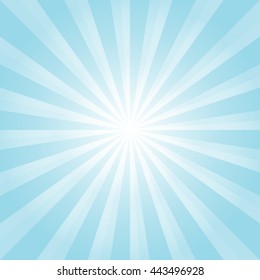 Abstract Light Blue rays background. Vector