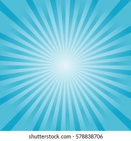 Abstract light Blue rays background. Vector