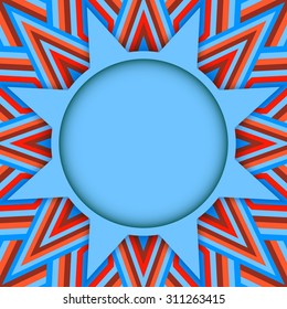 Abstract light blue round text or photo layout on beautiful ornamental background