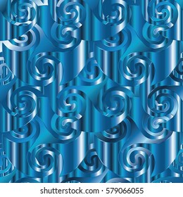 Abstract light blue seamless pattern. Modern background. Elegant wallpaper. 3d texture.