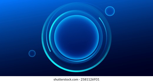 Abstract light blue sphere effect background. Vector illustration