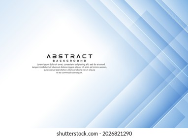 Abstract light blue square shape vector on white background. Modern simple blue white gradient square shapes texture creative design. Overlapped geometric shape graphic elements