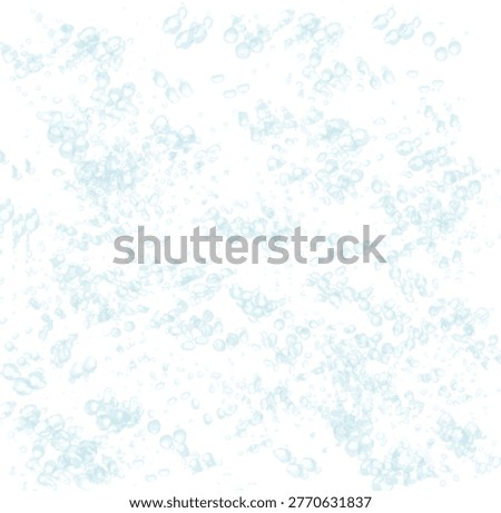 Abstract Light Blue Water Bubbles Pattern, Clean Soap Suds Background, Refreshing Liquid Droplets Illustration