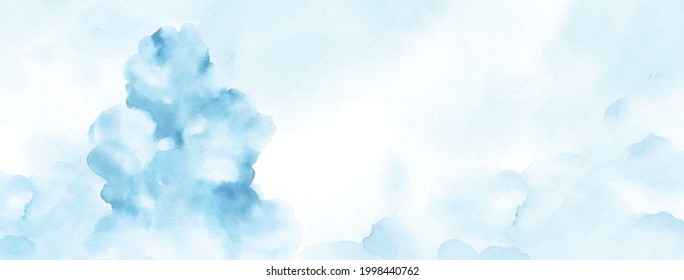 Abstract light blue watercolor for background