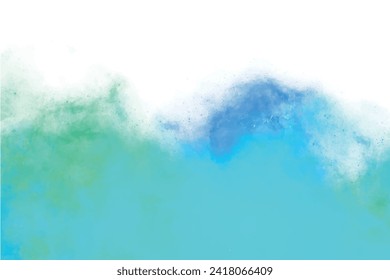 Abstract light blue watercolor background. Watercolor Texture, White paper texture artistic wallpaper. Green watercolor abstract hand paint retro blank square stain hand drawn besiness backdrop design