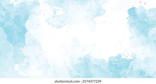 Abstract light blue watercolor for background blue watercolor splatter stain texture background design 