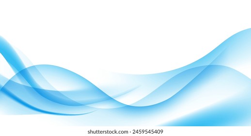 Abstract light blue wave background with curved lines modern design