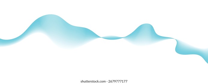 Abstract Light Blue Wave Design on White Background