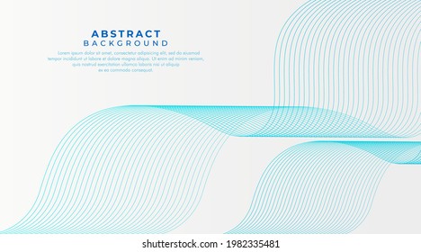 Abstract light blue wave lines background. Line art. Design modern simple, for website, poster, wallpaper, brochure, website banner, presentation template. Vector illustration