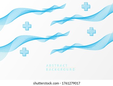 Abstract light blue wave plus background.
