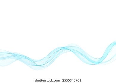 Abstract light blue wave. Vector curves. Eps 10
