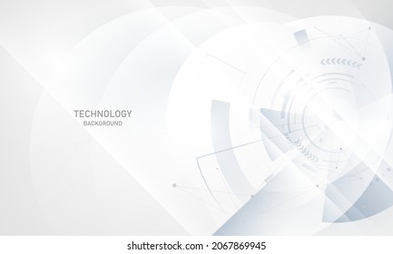 Afiche de fondo azul claro y blanco con ilustración vectorial de red de tecnología dinámica