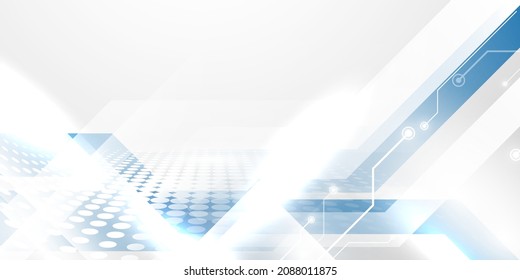 Abstract light blue and white background poster with dynamic technology network vector illustration