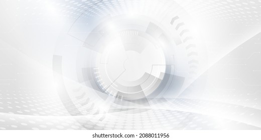 Afiche de fondo azul claro y blanco con ilustración vectorial de red de tecnología dinámica