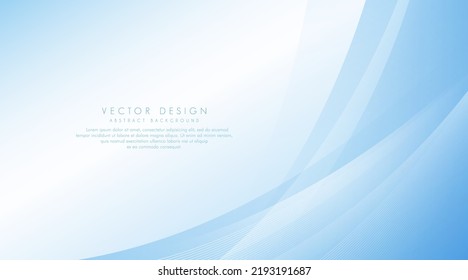 Abstract light blue and white curve background with lines pattern. Modern banner design with copy space for text. Suit for banner, brochure, business, web, flyer, poster, cover. Vector illustration