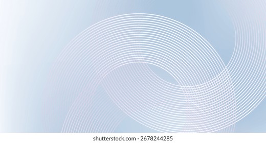 Abstract light blue and white gradient background featuring soft circular lines, creating an airy feel. Simple elements. vector illustration eps10