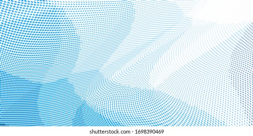 Patrón de medio tono de color azul claro y bajo. Patrón poligonal. Ilustración vectorial de medio tono con puntos. La polka moderna tiene un amplio fondo para el diseño web, folletos, impresión