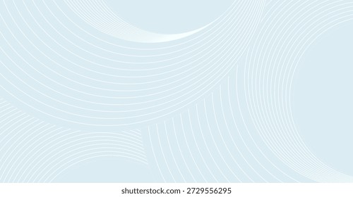 As linhas onduladas abstratas em azul claro e branco formam um padrão digital sereno e fluente, ideal para cenários modernos, designs tecnológicos ou apresentações corporativas tranquilas