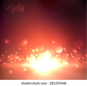 Abstract light bokeh background with star burst. Vector eps10.