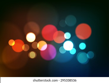 Abstract Light Bokeh Background, Vector Illustration