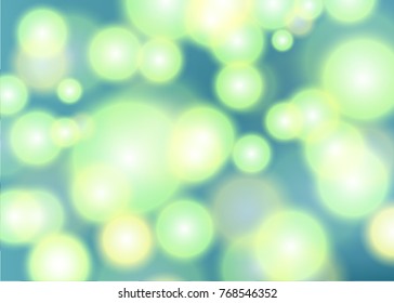 Abstract light bokeh green circles