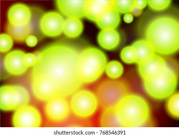 Abstract light bokeh green circles