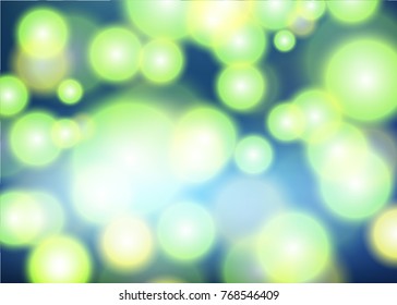 Abstract light bokeh green circles